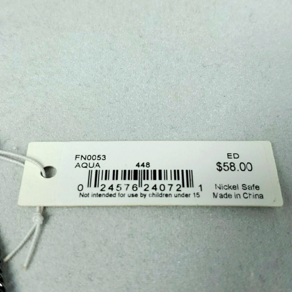 French Connection Small Stone Frontal Necklace (Aqua) - Picture 5 of 5